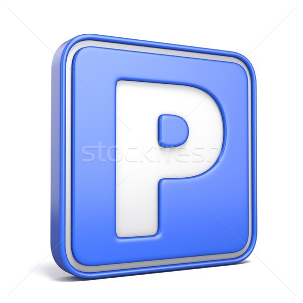 Stock foto: Parkplatz · Straßenschild · 3D · 3d · render · Illustration · isoliert