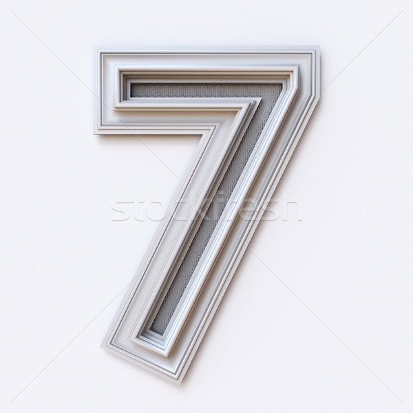 White picture frame font Number 7 SEVEN 3D Stock photo © djmilic