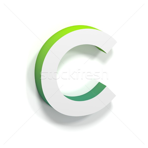 Green gradient and soft shadow letter C Stock photo © djmilic