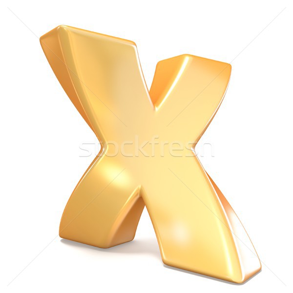 Orange twisted font uppercase letter X 3D Stock photo © djmilic