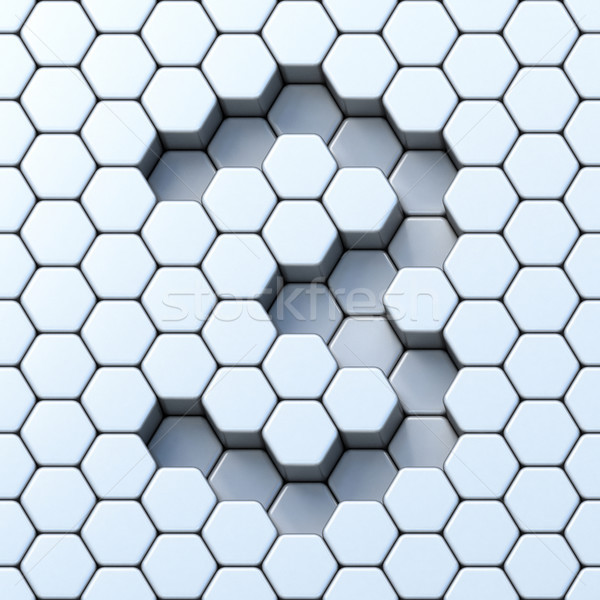 Hexagonal grid number THREE 3 3D Stock photo © djmilic