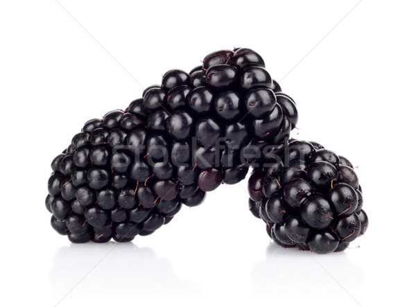 Studio shot of two fresh blackberries isolated white  Stock photo © dla4