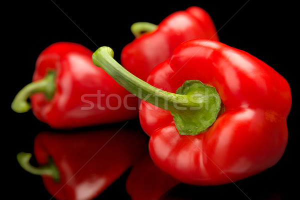Grupo vermelho sino pimentas canto isolado Foto stock © dla4