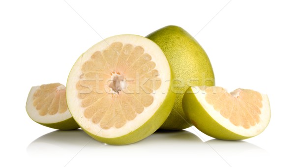 Four pomelos,half,quarter isolated on white Stock photo © dla4