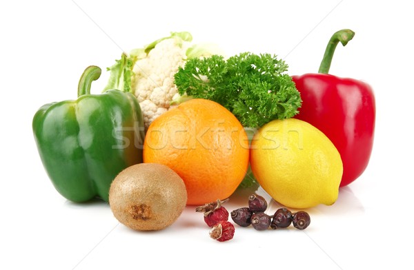 Groupe nutriments plein vitamine c blanche orange Photo stock © dla4