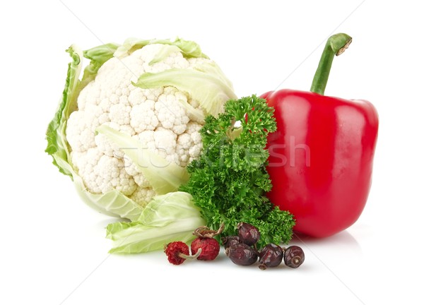 Groupe légumes plein vitamine c nutriments blanche Photo stock © dla4