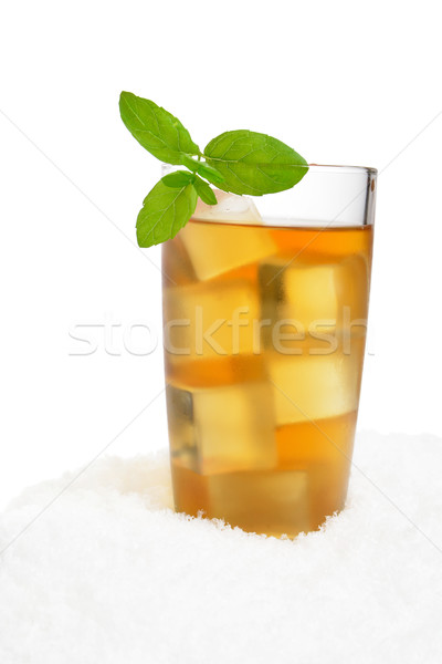 Jegestea jég hó fehér űr levelek Stock fotó © dla4