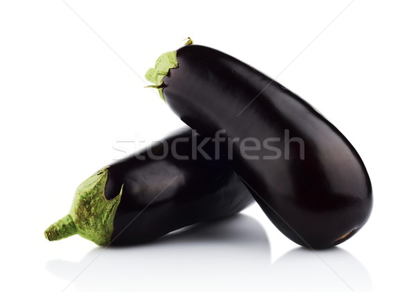 Studio shot of two aubergines eggplants isolated white Stock photo © dla4