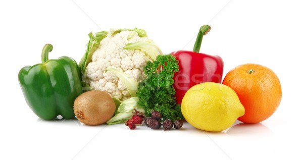 Groupe nutriments plein vitamine c blanche orange Photo stock © dla4