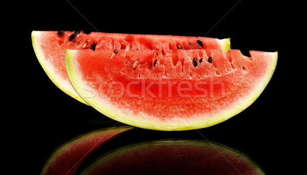 Slices and slice watermelon isolated black Stock photo © dla4