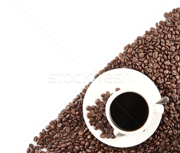 Ceaşcă de cafea fasole colţ alb cafea Imagine de stoc © dla4