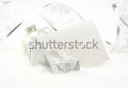 Argent Noël décoration neige carte [[stock_photo]] © dla4