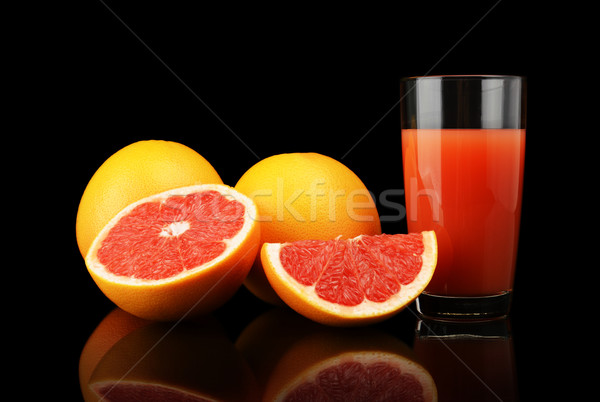 Foto stock: Tres · jugo · aislado · negro