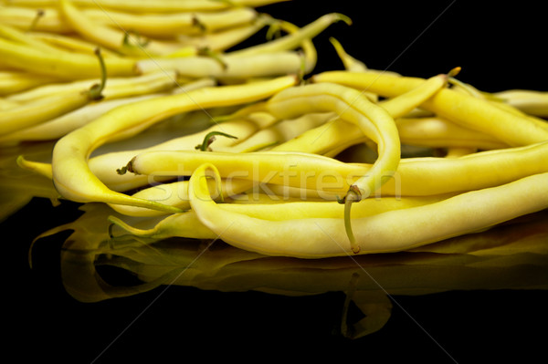 Yellow beans on black background,healthy food Stock photo © dla4
