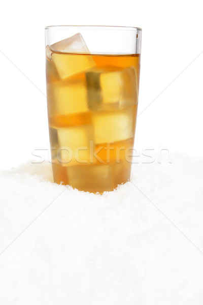 Foto stock: Chá · gelado · neve · branco · gelo · espaço