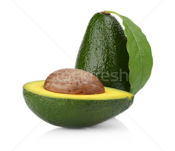 Foto stock: Aguacate · hoja · núcleo · aislado · jugoso