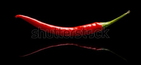 Red pepper, chilli isolated on black background Stock photo © dla4