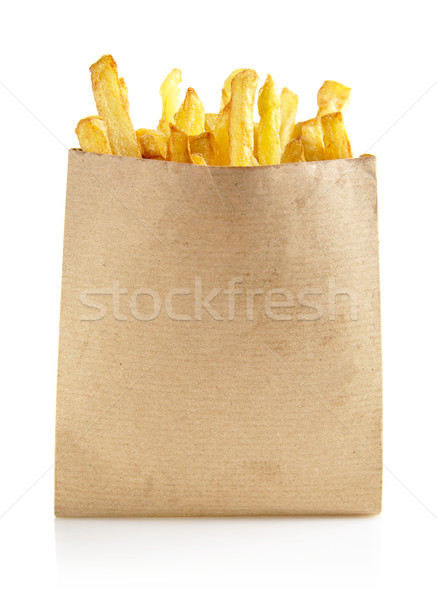 Franceza cartofi prajiti izolat alb sac profil Imagine de stoc © dla4