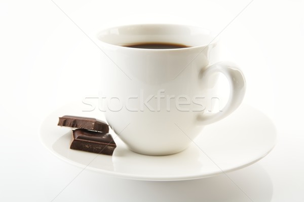 Кубок кофе шоколадом блюдце белый чашку кофе Сток-фото © dla4