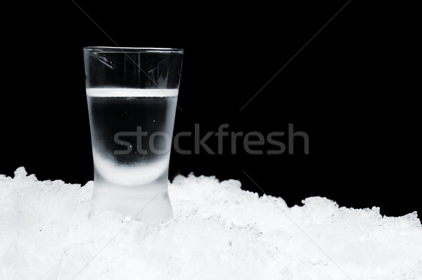 Сток-фото: стекла · водка · Постоянный · льда · черный