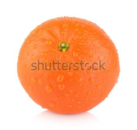 Studio shot wet one,single mandarine isolated on white Stock photo © dla4
