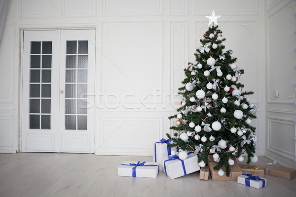 [[stock_photo]]: Nouvelle · année · arbre · chambre · Noël · cadeaux