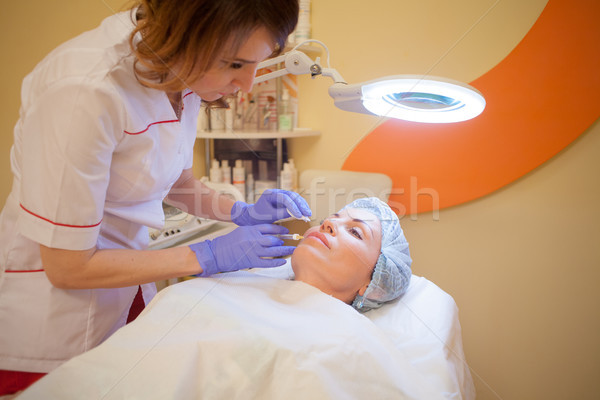 Arts lip patiënt injectie spuit spa Stockfoto © dmitriisimakov
