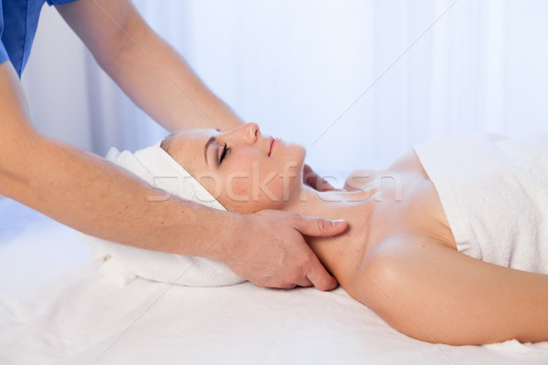 girl masseur doing massage in spa health Stock photo © dmitriisimakov