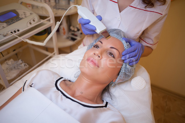 doctor cosmetologist makes the procedure a woman on the face of the Spa Stock photo © dmitriisimakov