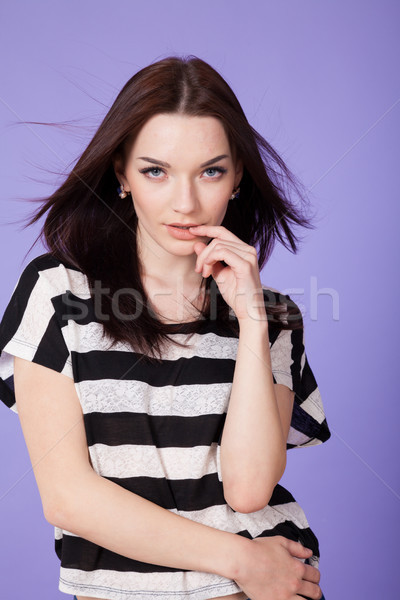 Portrait of beautiful girls develop hair posing Stock photo © dmitriisimakov