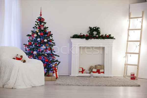 decorated House on Christmas new year tree garlands Stock photo © dmitriisimakov