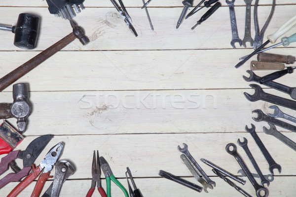 Bau Werkzeuge Reparatur Schraubendreher Bohrer Schlüssel Stock foto © dmitriisimakov