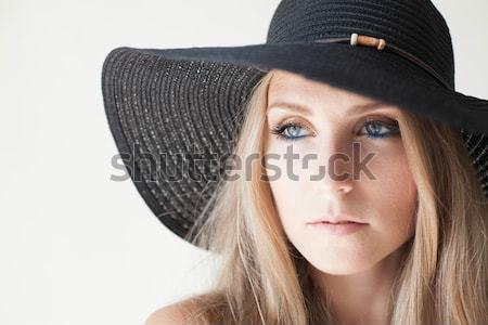 beautiful girl in a hat with a brim fashion Stock photo © dmitriisimakov