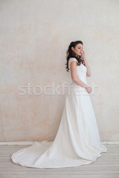 корона невеста подвенечное платье свадьба женщину любви Сток-фото © dmitriisimakov