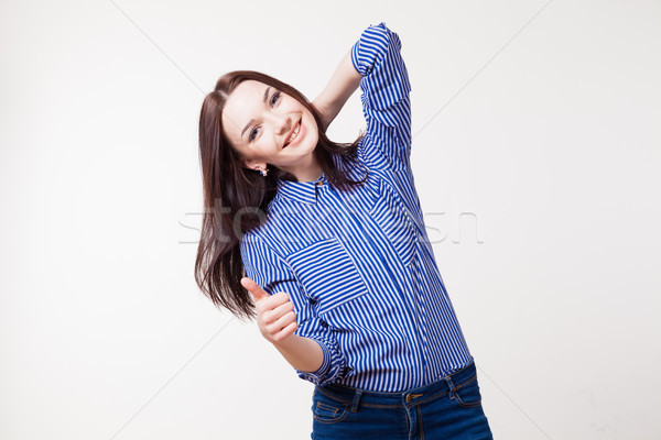 nice girl shows up good finger Stock photo © dmitriisimakov