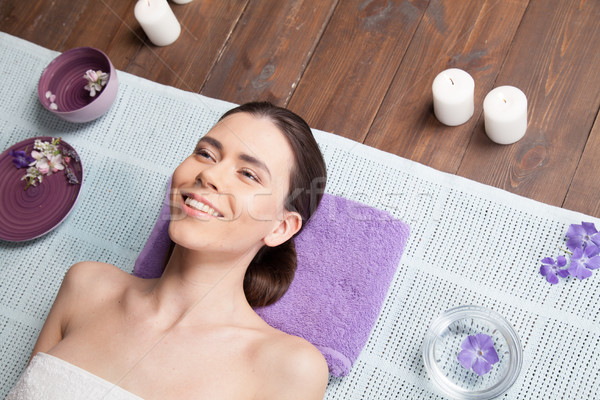 girl lies in the sauna before the massage and Spa Stock photo © dmitriisimakov