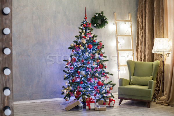 room with Christmas decorations Christmas tree gifts Stock photo © dmitriisimakov