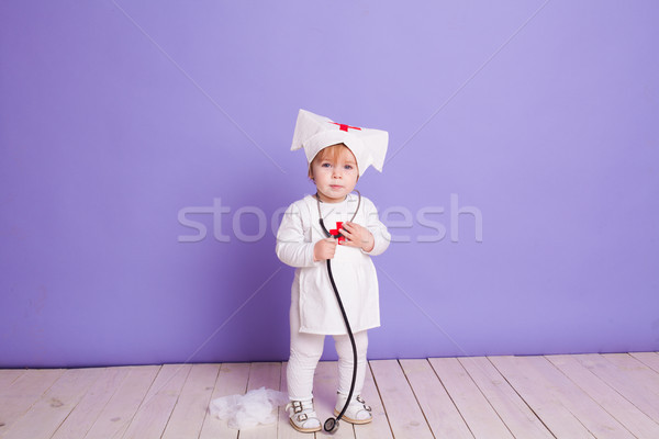 little girl plays in the hospital nurse Stock photo © dmitriisimakov