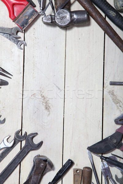 Budowy narzędzia naprawy śrubokręt wiercenia klucze Zdjęcia stock © dmitriisimakov