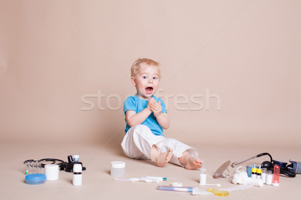 Stock foto: Junge · spielen · Arzt · Krankenhaus · medizinischen · Medizin