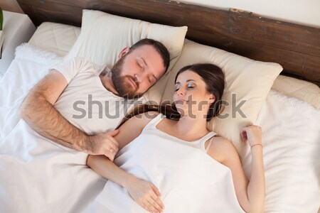 Man vrouw slapen slaapkamer familie liefde Stockfoto © dmitriisimakov