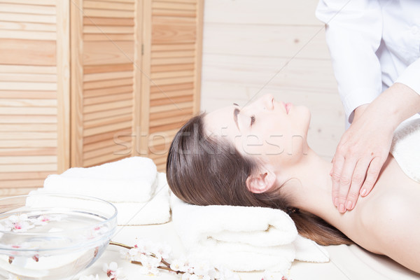 beautiful girl Massage Spa lies on the table Stock photo © dmitriisimakov