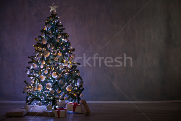 Stok fotoğraf: Noel · ağacı · ışıklar · ev · Noel · ışık · oda