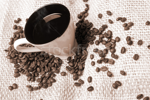 Copo grãos de café café natureza cor Foto stock © dmitroza