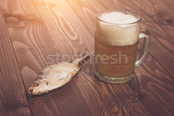 One fish with beer Stock photo © dmitroza