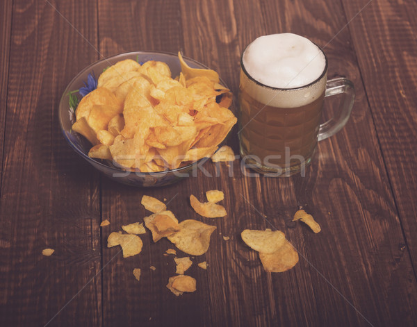 Beer and chips Stock photo © dmitroza