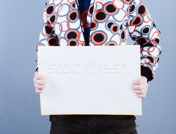 Férfi plakát kék üzlet űr fekete Stock fotó © dmitroza
