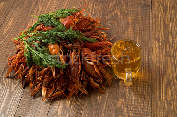 Crayfishes  with beer and dill Stock photo © dmitroza