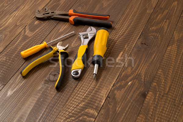 必要 工具 工作 木桌 商業照片 © dmitroza