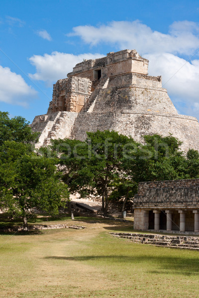 Stock photo: Mayan pyramid (Pyramid of the Magician, Adivino) in Uxmal, Mexic